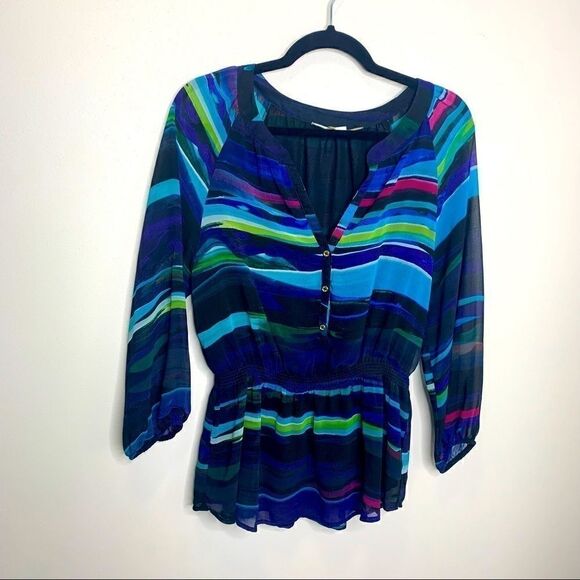 Calvin Klein small peplum long sleeve top (B1) - Picture 1 of 9
